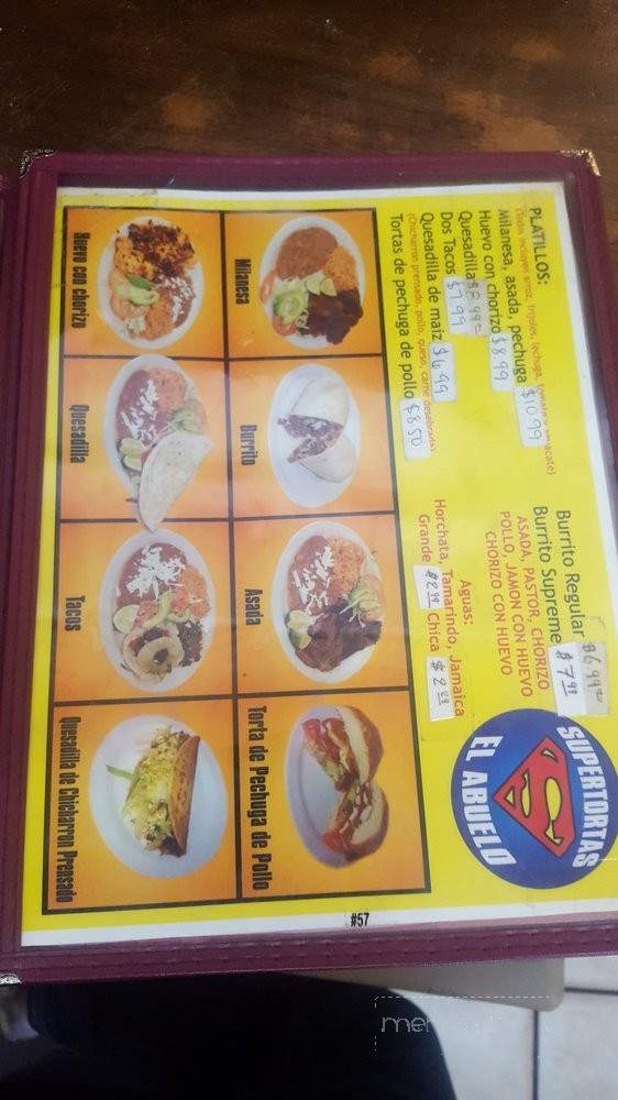 El Abuelo - Sacramento, CA menu_pic