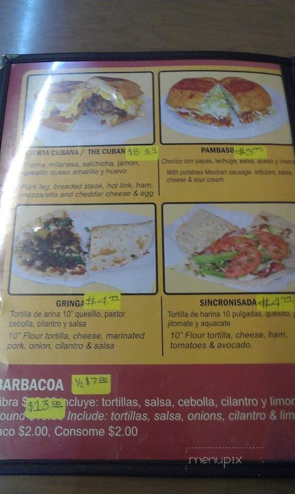 El Abuelo - Sacramento, CA menu_pic