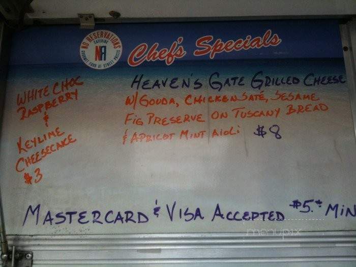 No Reservations Catering Truck - Los Angeles, CA menu_pic