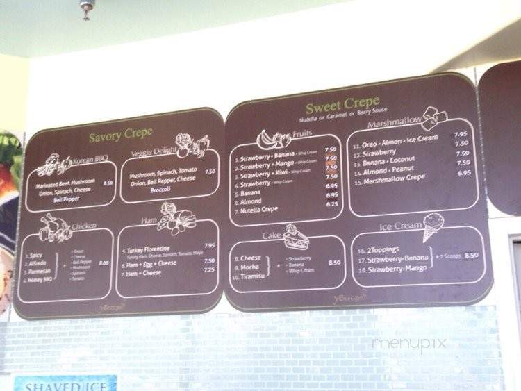 Yocrepe - Claremont, CA menu_pic