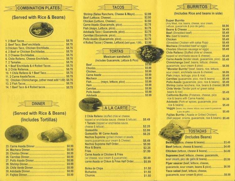 Rafa's Authenic Mexican Food - Sacramento, CA menu_pic