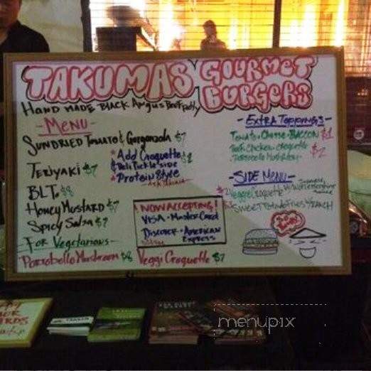 Takuma's Burgers - Los Angeles, CA menu_pic