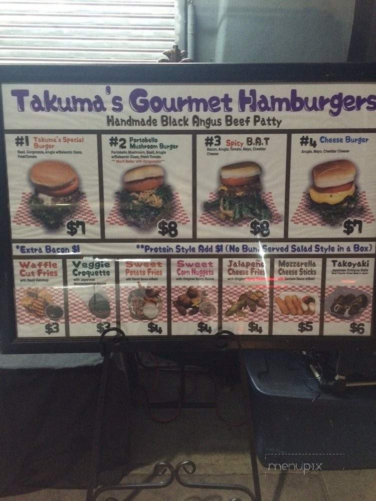 Takuma's Burgers - Los Angeles, CA menu_pic
