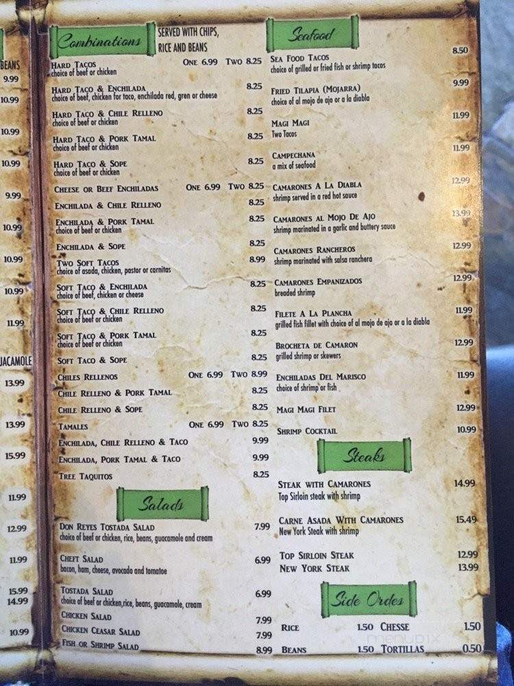 Don Reyes Mexican Restaurant - Glendora, CA menu_pic
