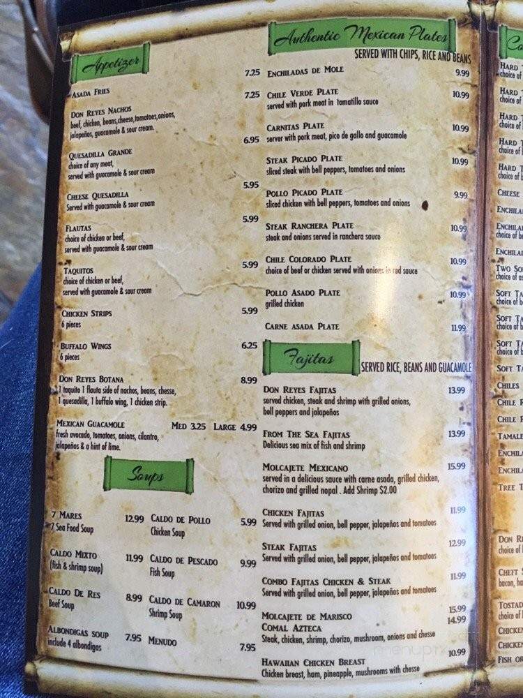 Don Reyes Mexican Restaurant - Glendora, CA menu_pic