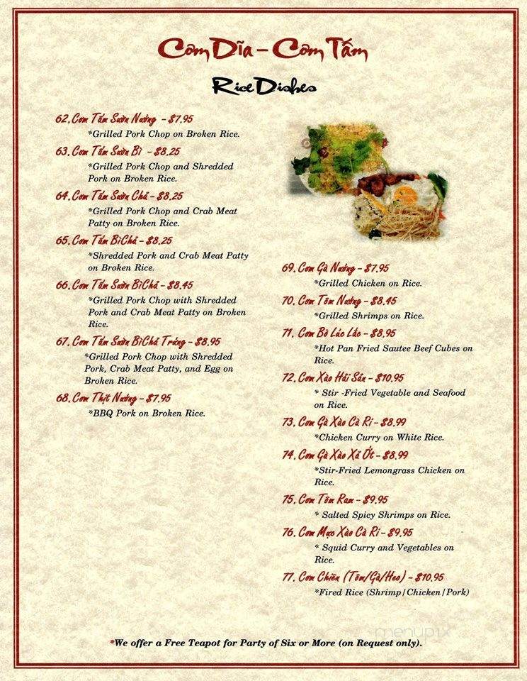 Viet Cafe - Edison, NJ menu_pic