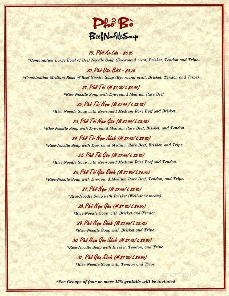 Viet Cafe - Edison, NJ menu_pic