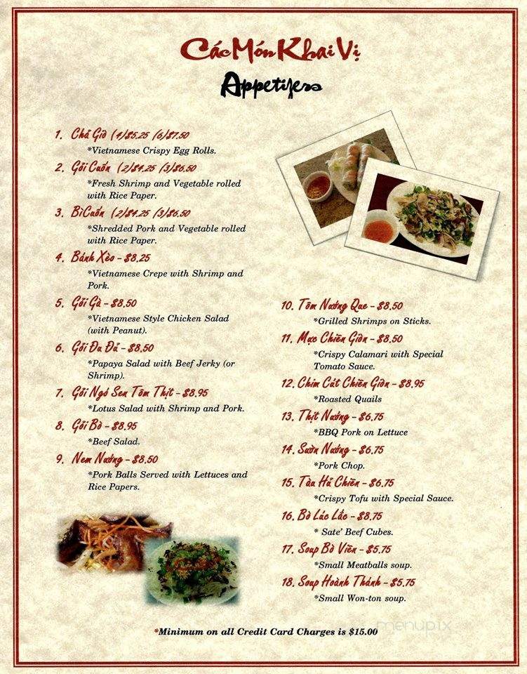 Viet Cafe - Edison, NJ menu_pic