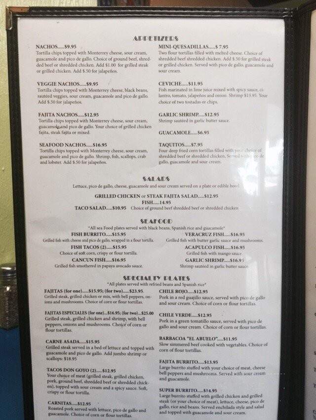 Don Goyo's Mexican Food - Kaneohe, HI menu_pic