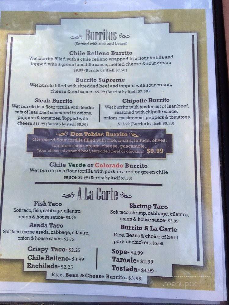 Casa Mendoza - Three Rivers, CA menu_pic