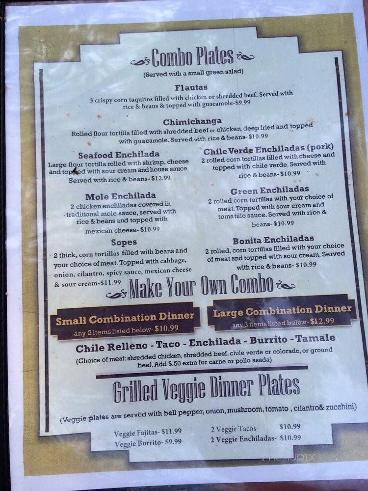 Casa Mendoza - Three Rivers, CA menu_pic