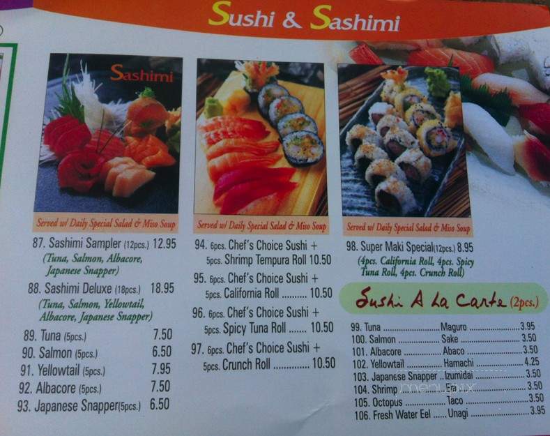 Samurai Sushi - Downey, CA menu_pic