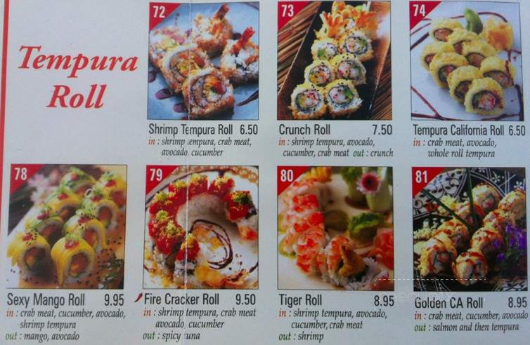 Samurai Sushi - Downey, CA menu_pic