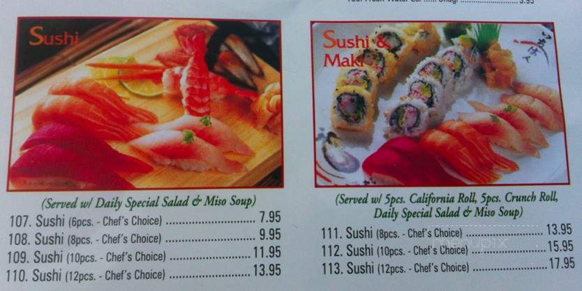 Samurai Sushi - Downey, CA menu_pic