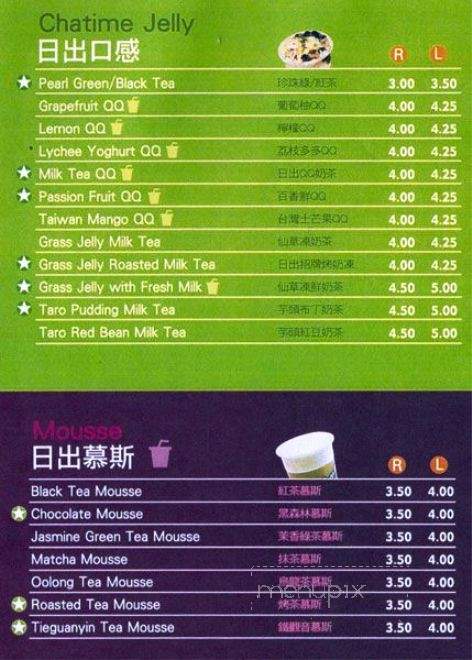 Chatime - Millbrae, CA menu_pic