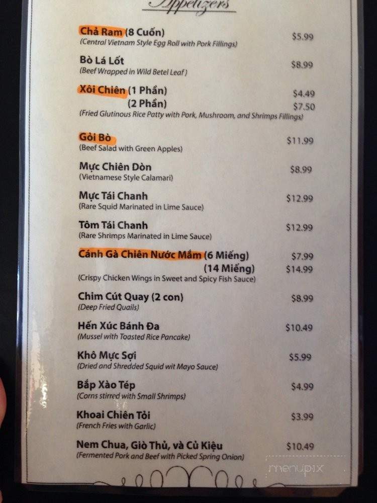 Tren Restaurant & Bar - Fountain Valley, CA menu_pic