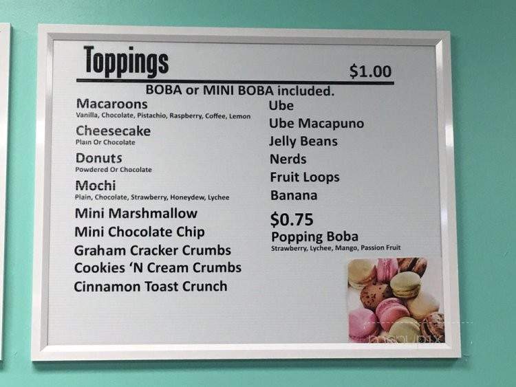 Boba Cafe - Ewa Beach, HI menu_pic