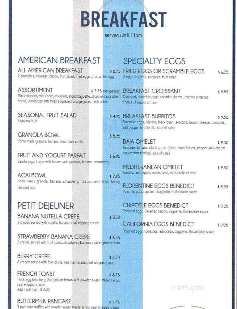 Bagatelle Cafe & Bistro - San Diego, CA menu_pic
