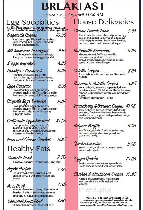 Bagatelle Cafe & Bistro - San Diego, CA menu_pic