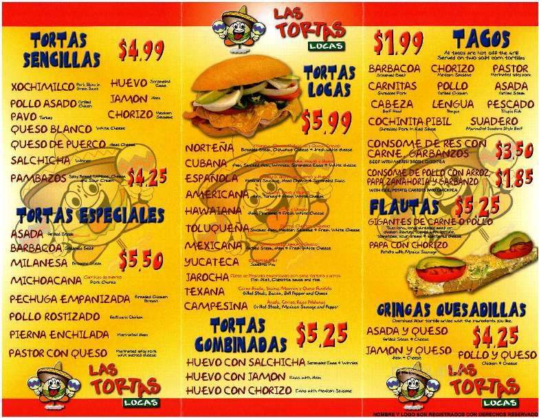 Las Tortas Locas - Atlanta, GA menu_pic