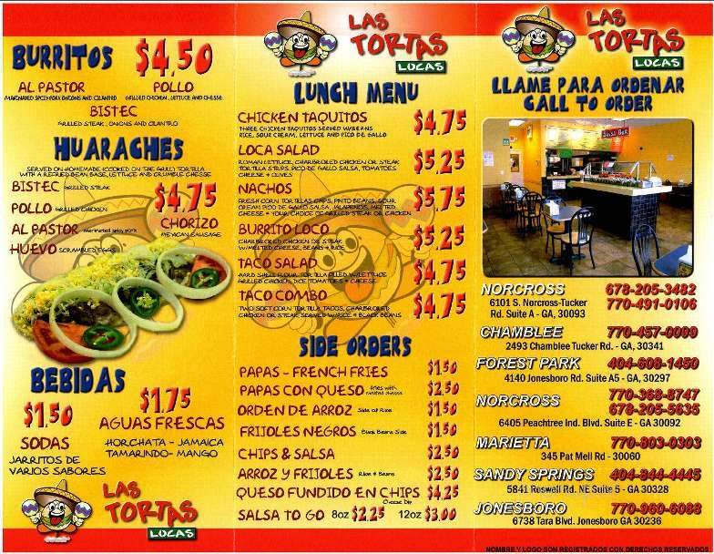 Las Tortas Locas - Atlanta, GA menu_pic