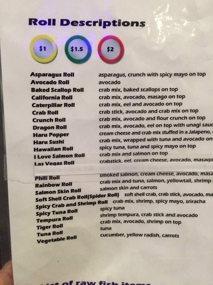 Teharu Sushi - Mesa, AZ menu_pic
