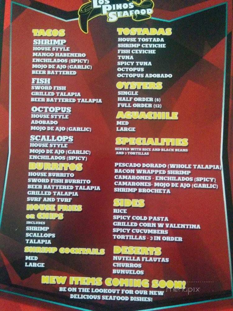Los Pinos Seafood - La Mesa, CA menu_pic