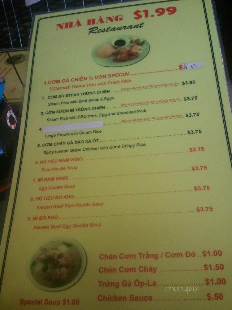 Nha Hang 1.99 - Fountain Valley, CA menu_pic