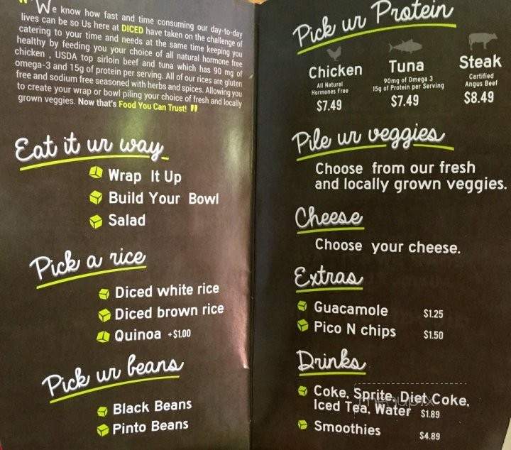 Diced - Miami, FL menu_pic