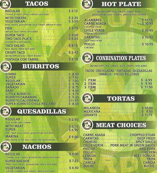 Taqueria La Mordida - Half Moon Bay, CA menu_pic