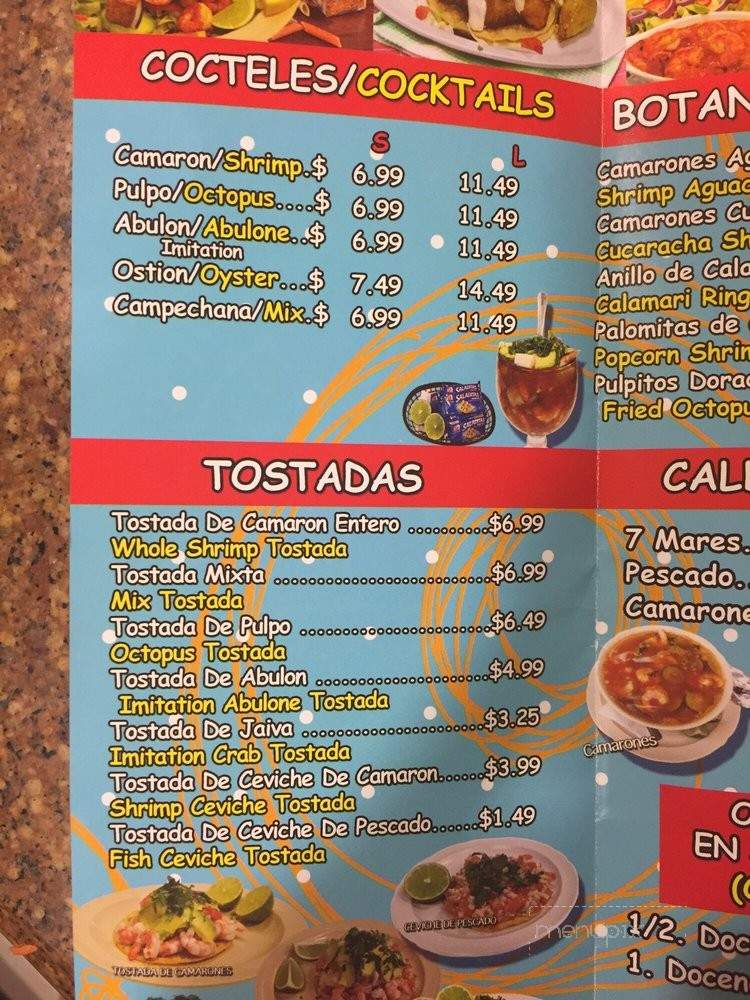 Mariscos Villa Del Mar - La Mirada, CA menu_pic