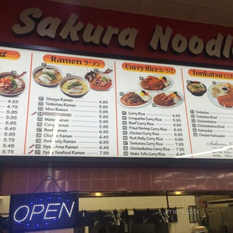 Sakura Noodles - Los Angeles, CA menu_pic