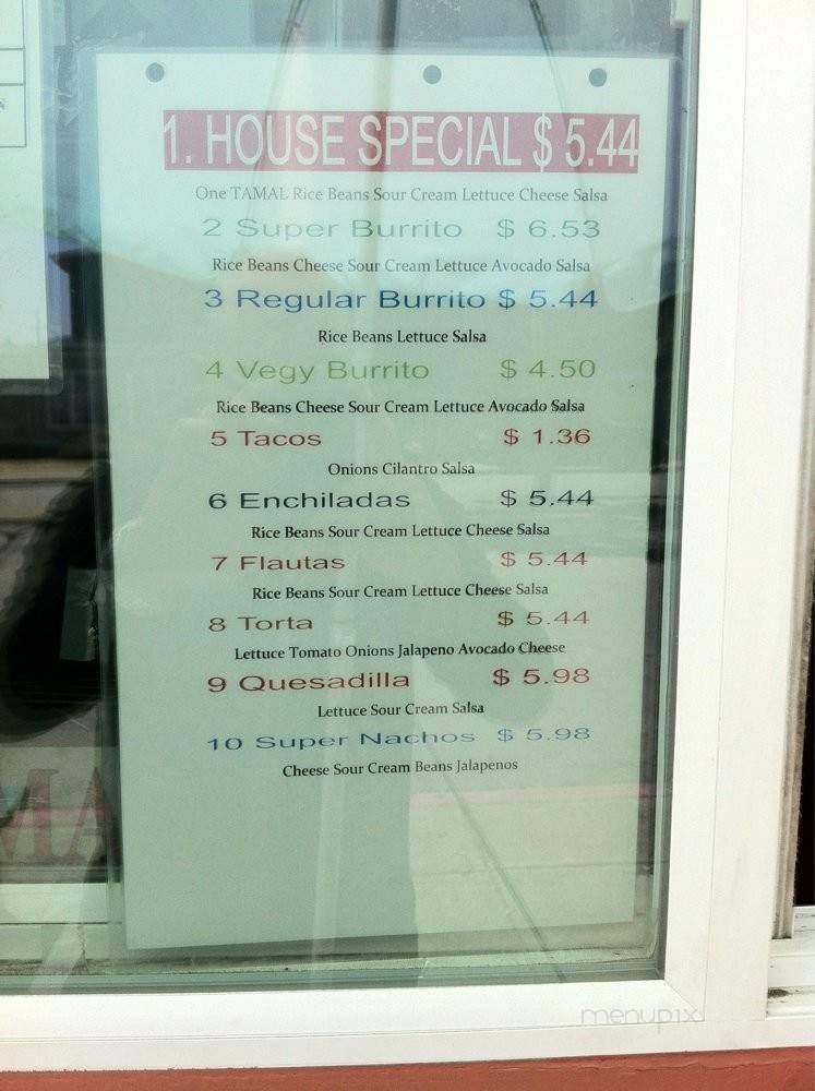 Tamaleria Azteca - Oakland, CA menu_pic