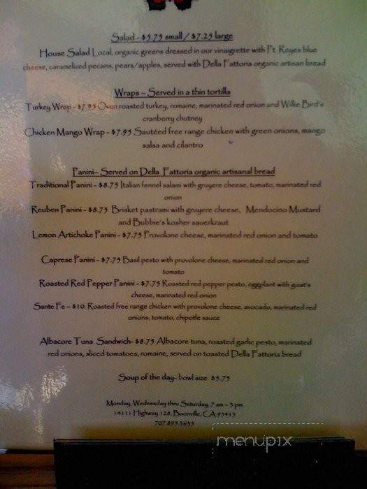 Mosswood Market Cafe & Bakery - Boonville, CA menu_pic