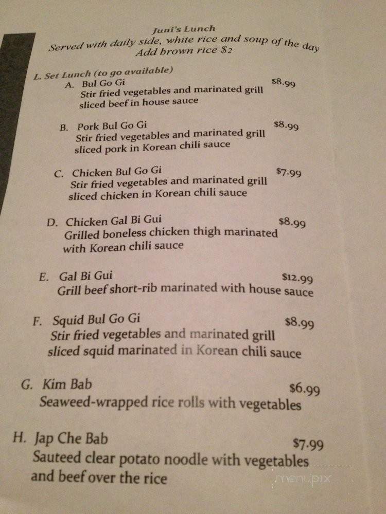 Juni's Cafe - Wichita, KS menu_pic