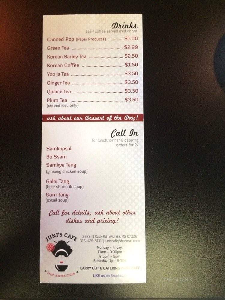Juni's Cafe - Wichita, KS menu_pic