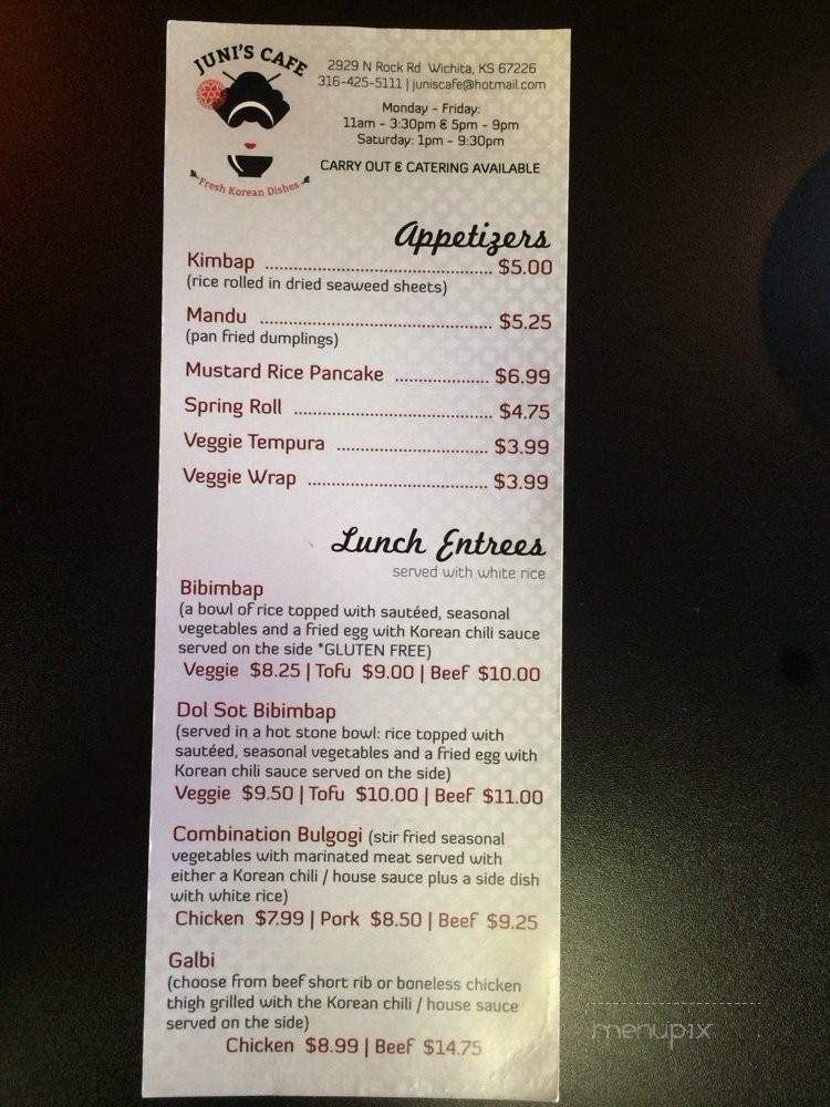Juni's Cafe - Wichita, KS menu_pic