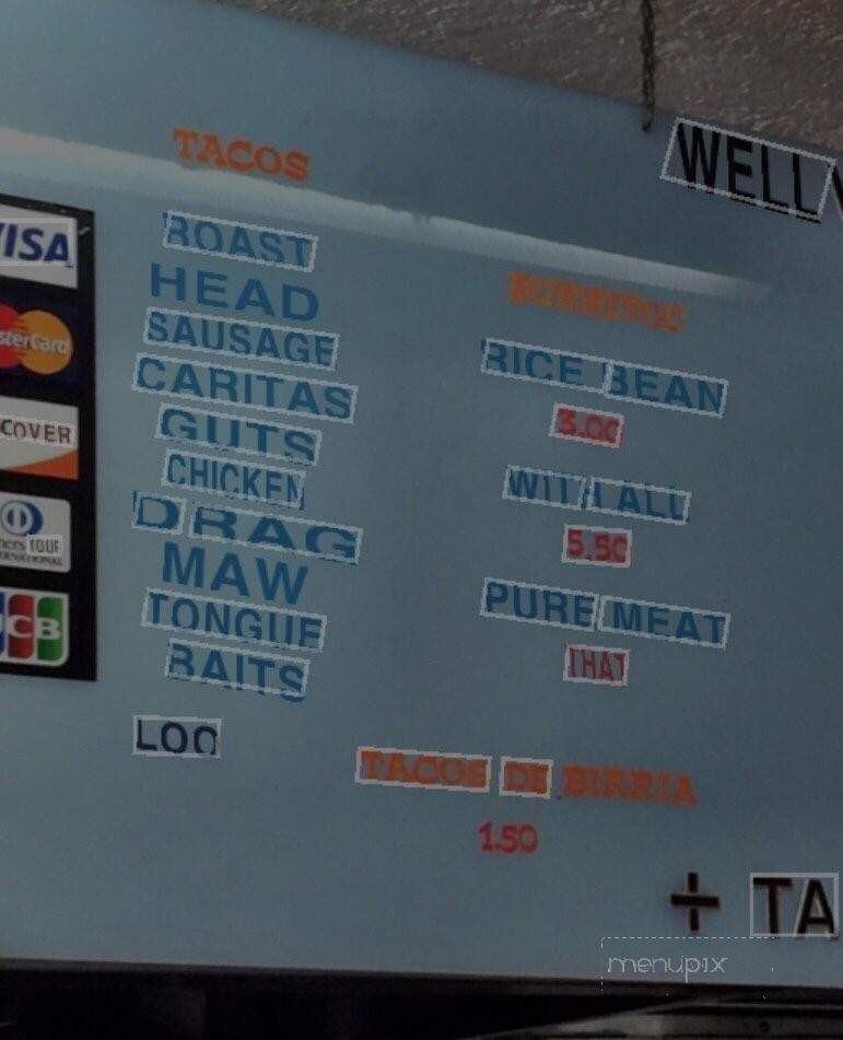 Alex's Tacos - Pomona, CA menu_pic