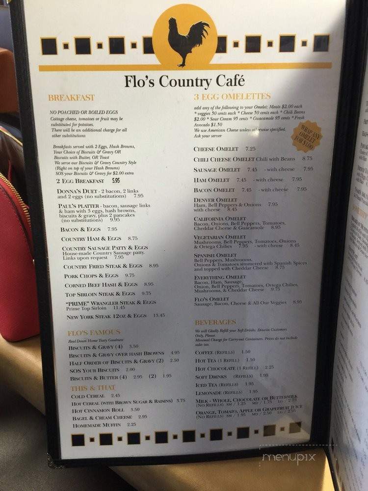 Flo's Country Cafe - Cherry Valley, CA menu_pic