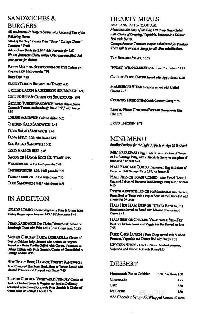 Flo's Country Cafe - Cherry Valley, CA menu_pic