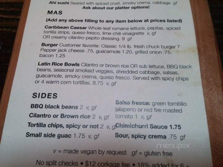 Descanso Bar & Restaurante - Oakland, CA menu_pic