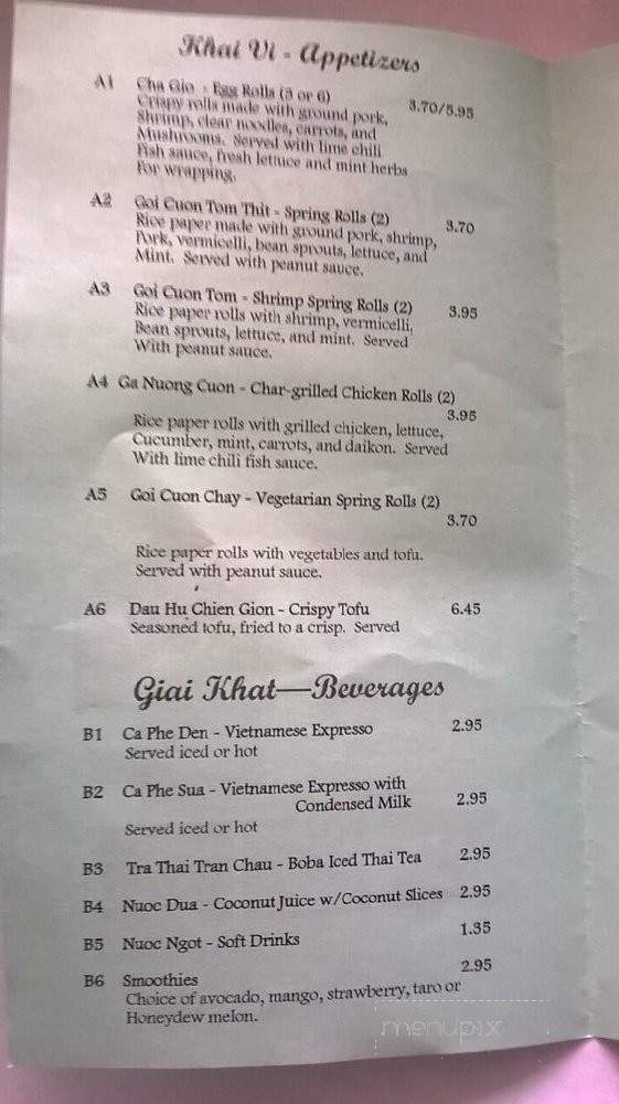 Pho Minh & Grill - Spring Valley, CA menu_pic