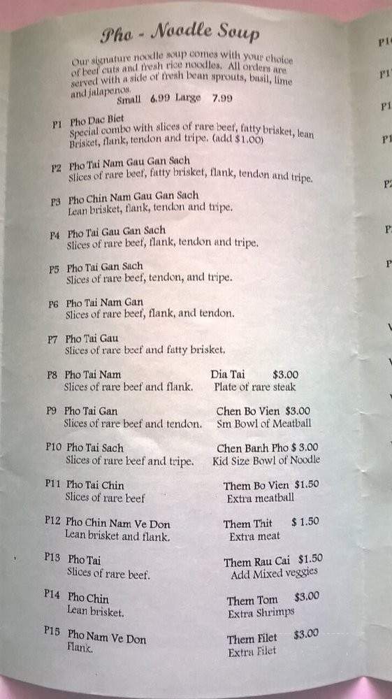 Pho Minh & Grill - Spring Valley, CA menu_pic
