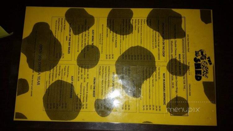 Cow Shed Bar & Grill - San Marcos, CA menu_pic
