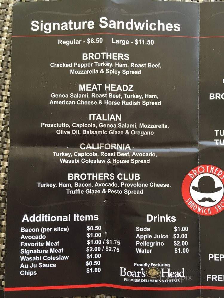 Brothers Sandwich Shop - Los Angeles, CA menu_pic