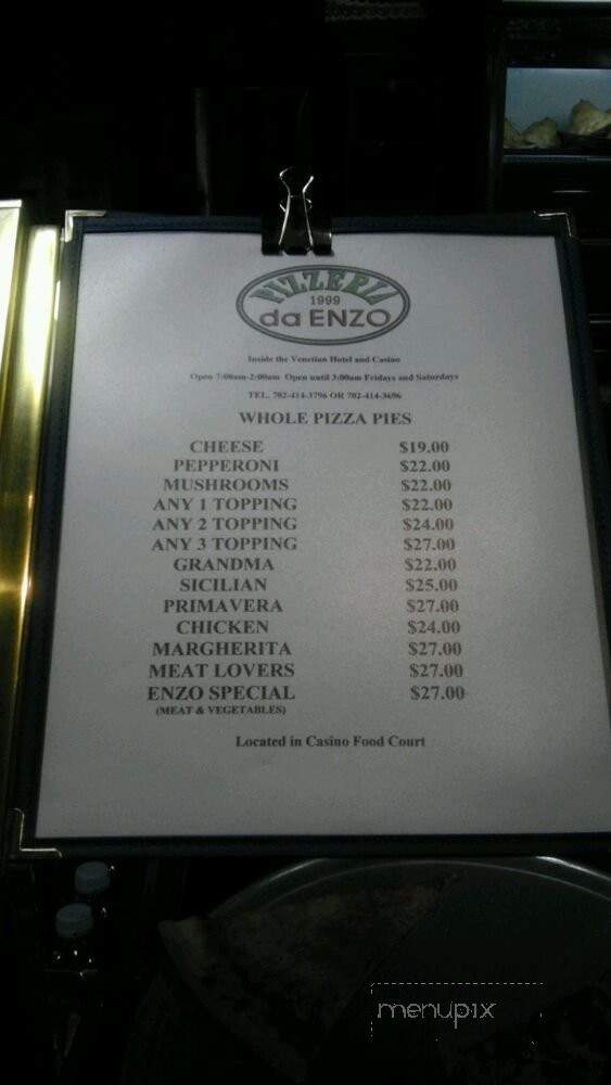 Pizzeria Da Enzo - Las Vegas, NV menu_pic
