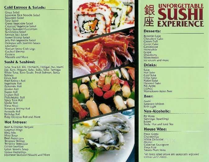 Ginza Japanese Buffet - Boynton Beach, FL menu_pic