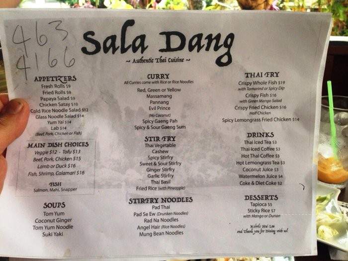 Sala Dang Thai Kitchen / Tuk Tuk Thai Cafe - Haiku-Pauwela, HI menu_pic