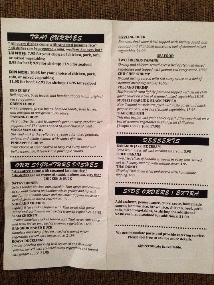 Bangkok Jazz Thai Restaurant - Temple Terrace, FL menu_pic