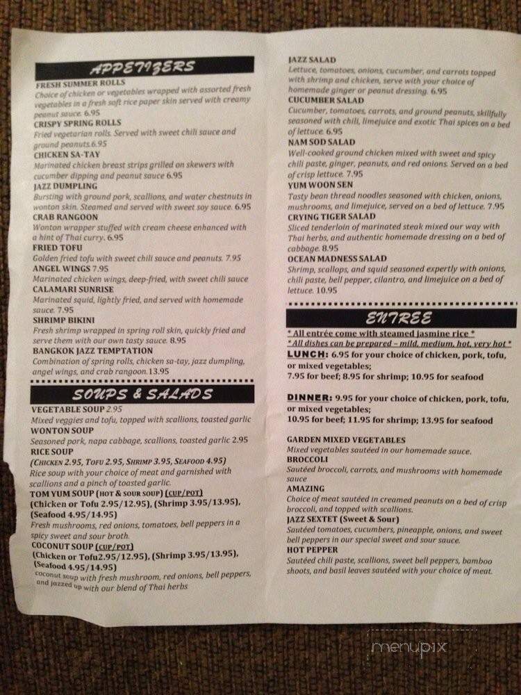 Bangkok Jazz Thai Restaurant - Temple Terrace, FL menu_pic